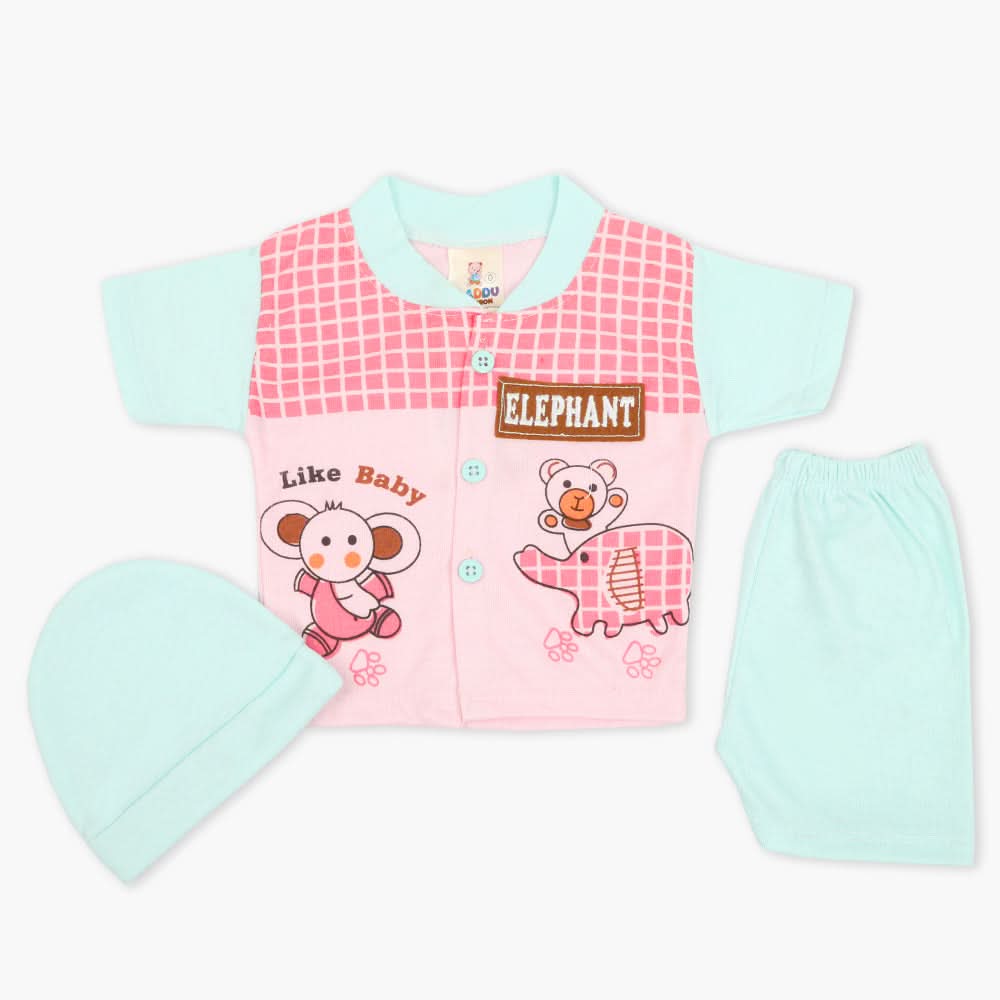 Newborn Boys Half Sleeves Suit - Pink, Newborn Boys Sets & Suits, Chase Value, Chase Value