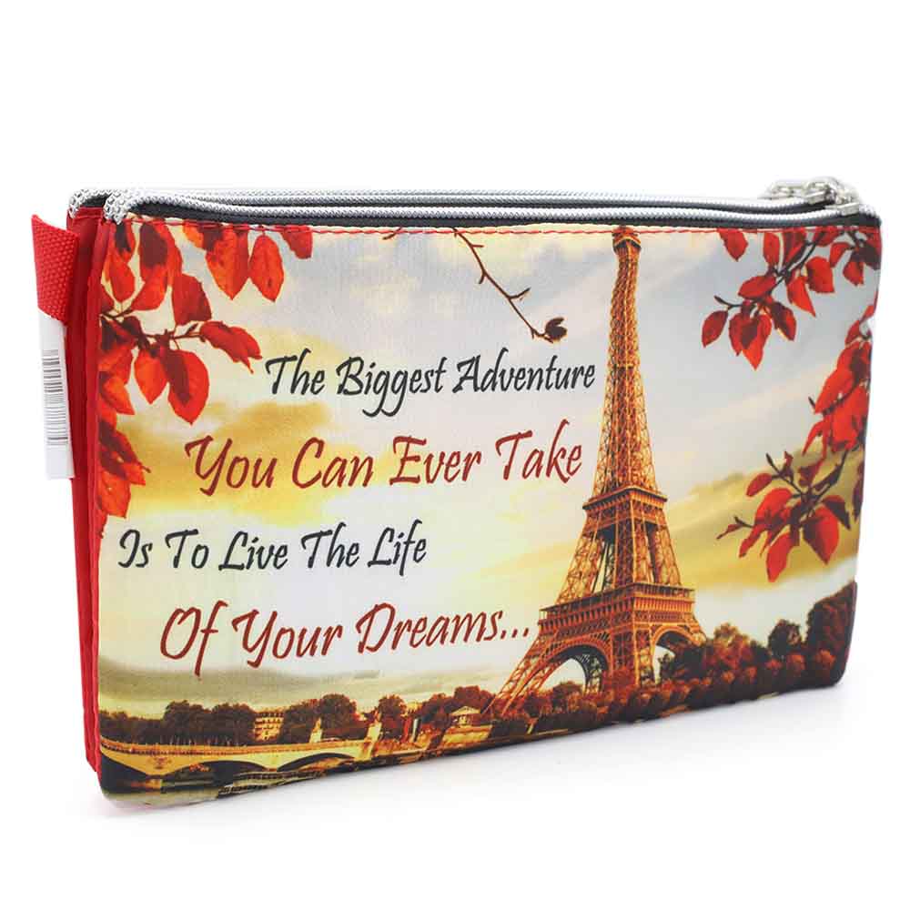 Pencil Pouch Three Zipper - Red, Pencil Boxes & Stationery Sets, Chase Value, Chase Value