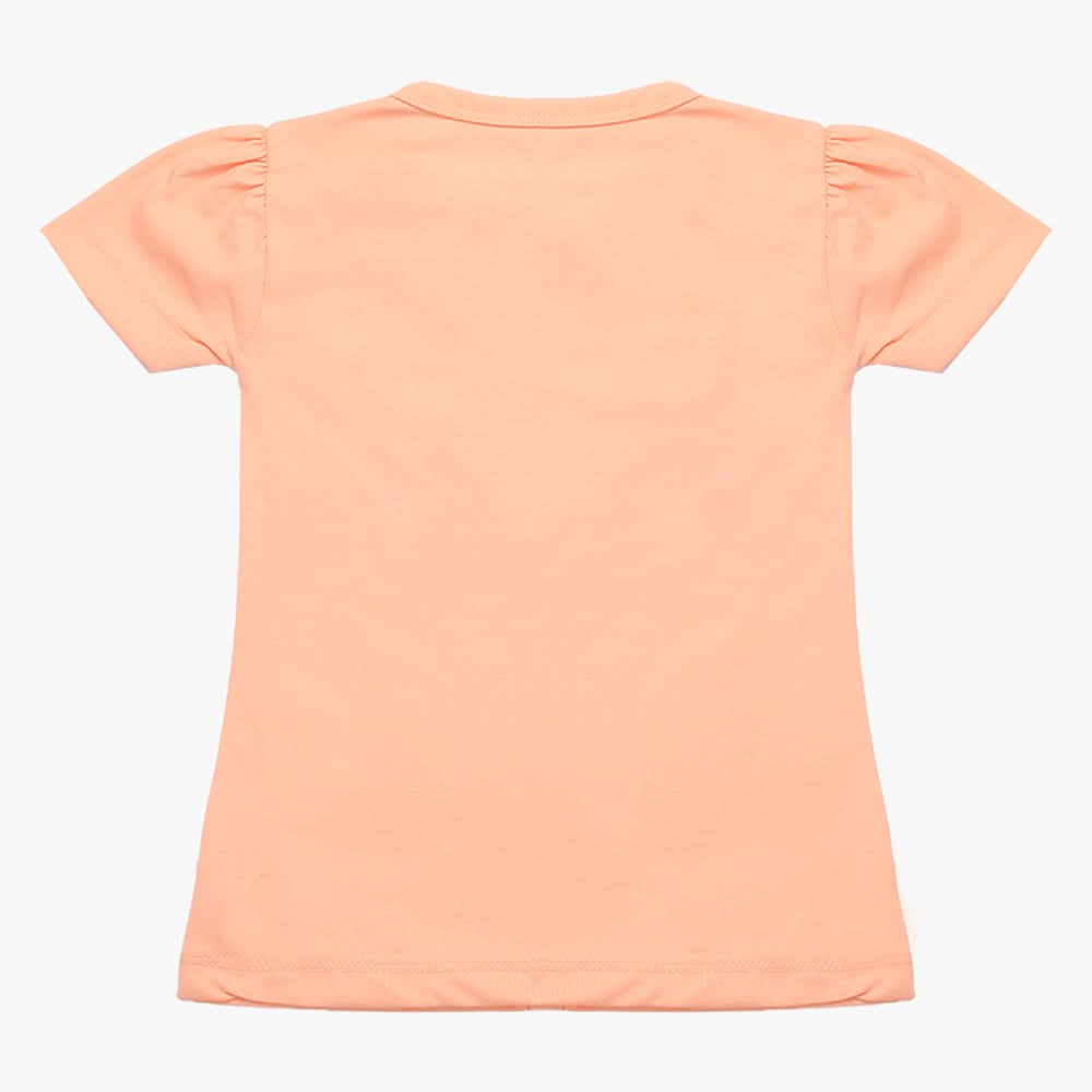 Girls Half Sleeves T-Shirt - Peach, Girls T-Shirts, Chase Value, Chase Value