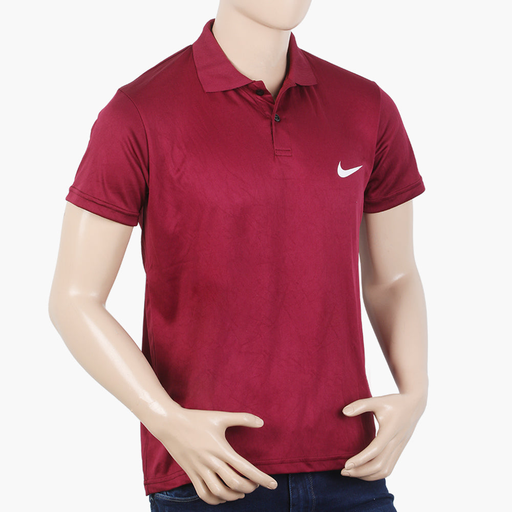 Men's Full Sleeves Polo T-Shirt - Maroon, Men's T-Shirts & Polos, Chase Value, Chase Value