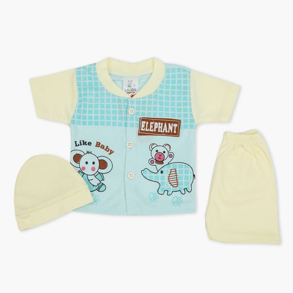 Newborn Boys Half Sleeves Suit - Cyan, Newborn Boys Sets & Suits, Chase Value, Chase Value