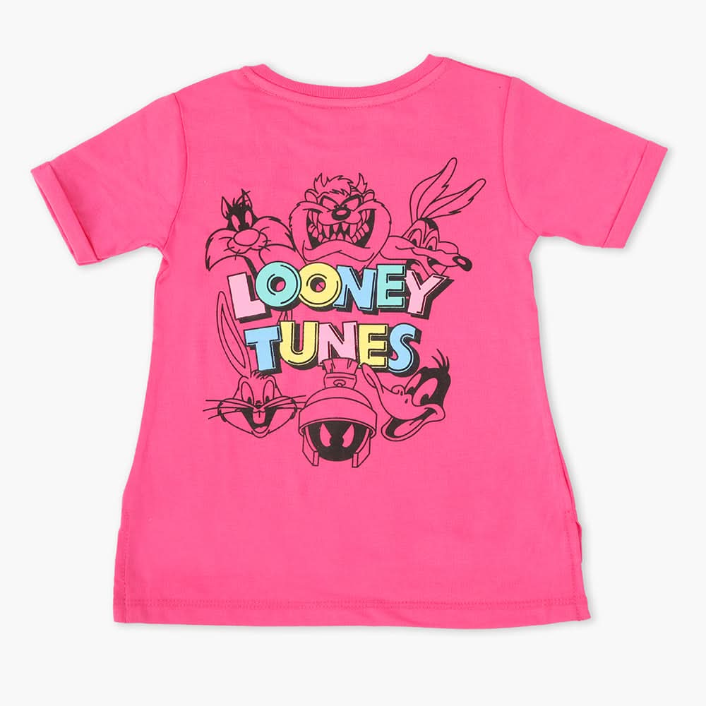 Girls Half Sleeves T-Shirt - Dark Pink, Girls T-Shirts, Chase Value, Chase Value