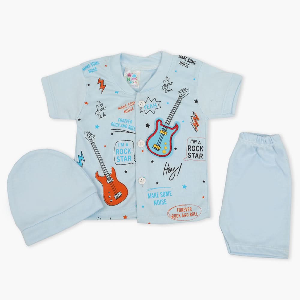 Newborn Boys Half Sleeves Suit - Blue, Newborn Boys Sets & Suits, Chase Value, Chase Value