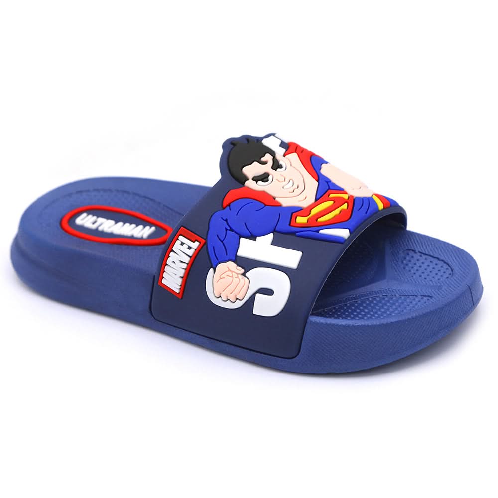Boys Slider Superman - Navy Blue, Boys Slippers, Chase Value, Chase Value