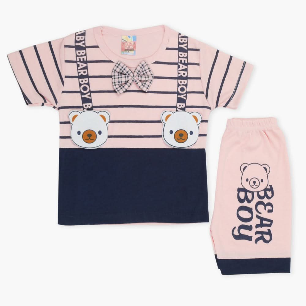 Newborn Boys Half Sleeves Suit - Pink, Newborn Boys Sets & Suits, Chase Value, Chase Value