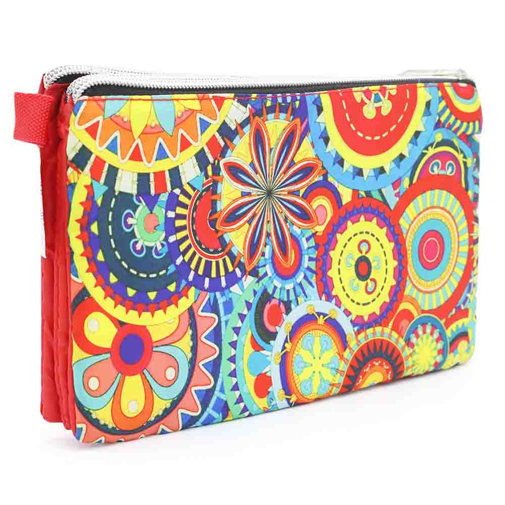 Pencil Pouch Three Zipper - Red, Pencil Boxes & Stationery Sets, Chase Value, Chase Value