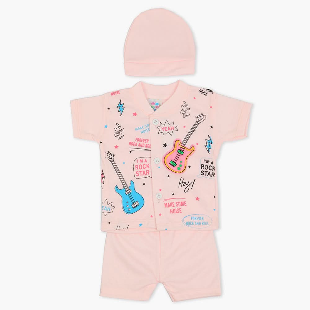 Newborn Boys Half Sleeves Suit - Pink, Newborn Boys Sets & Suits, Chase Value, Chase Value