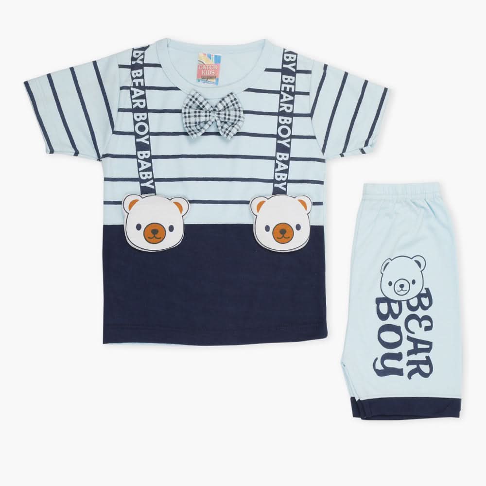 Newborn Boys Half Sleeves Suit - Blue, Newborn Boys Sets & Suits, Chase Value, Chase Value