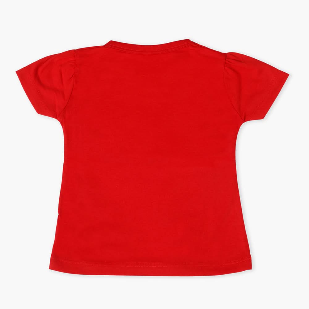 Girls Half Sleeves T-Shirt - Red, Girls T-Shirts, Chase Value, Chase Value