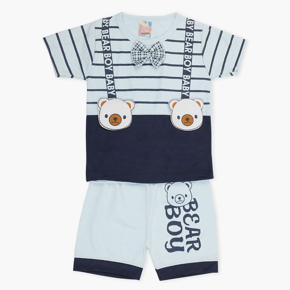 Newborn Boys Half Sleeves Suit - Blue, Newborn Boys Sets & Suits, Chase Value, Chase Value