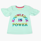 Girls Half Sleeves T-Shirt - Cyan, Girls T-Shirts, Chase Value, Chase Value