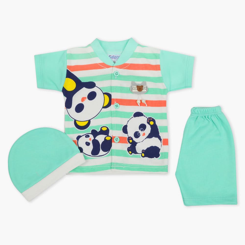 Newborn Boys Half Sleeves Suit - Cyan, Newborn Boys Sets & Suits, Chase Value, Chase Value