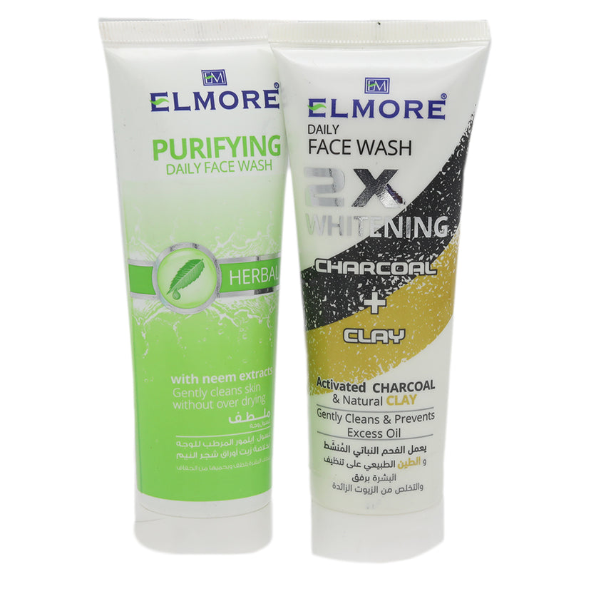 Elmore 2X Charcoal & Herbal Daily Face Wash - 75ml, Beauty & Personal Care, Face Washes, Chase Value, Chase Value