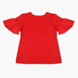 Girls Half Sleeves T-Shirt - Red, Girls T-Shirts, Chase Value, Chase Value