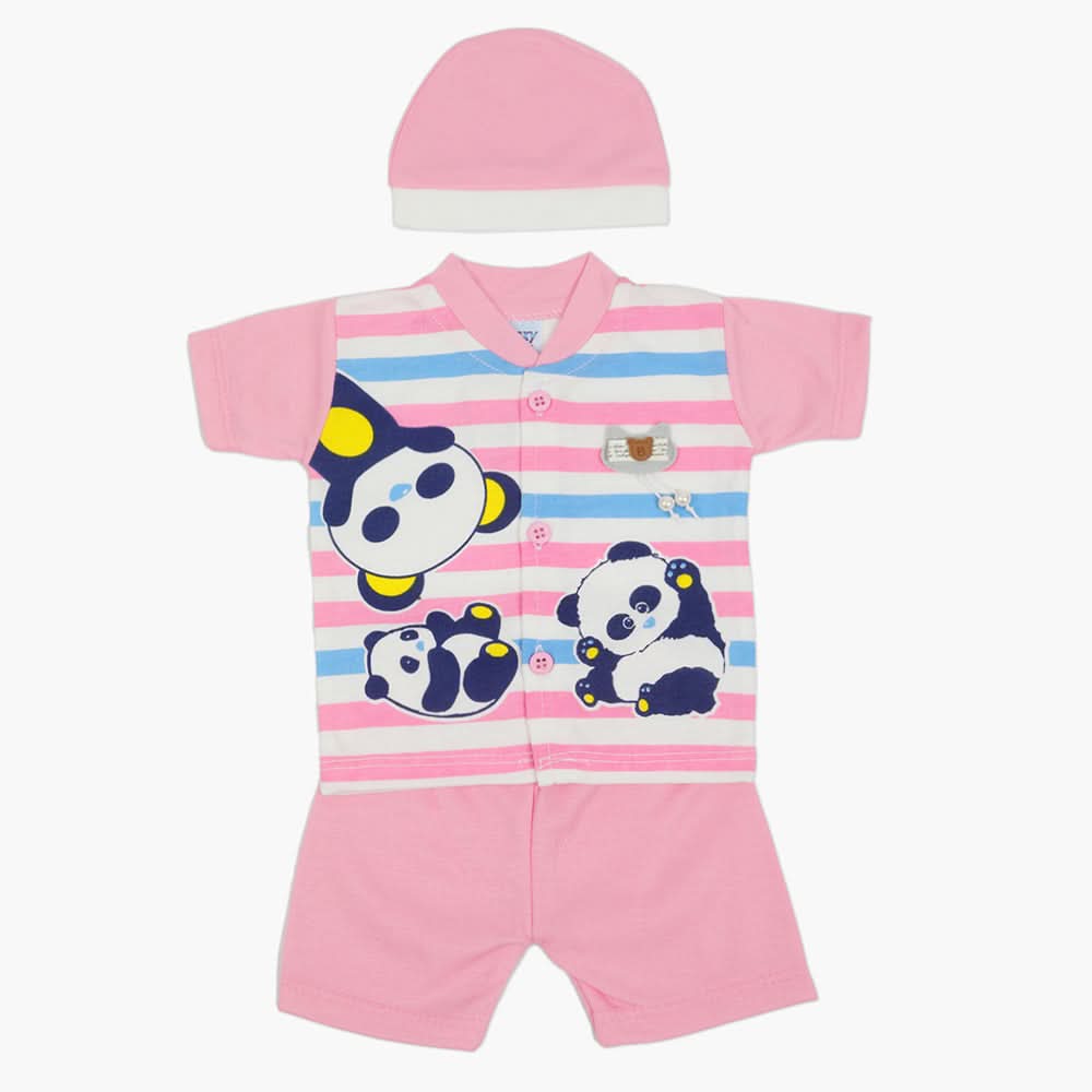 Newborn Boys Half Sleeves Suit - Pink, Newborn Boys Sets & Suits, Chase Value, Chase Value