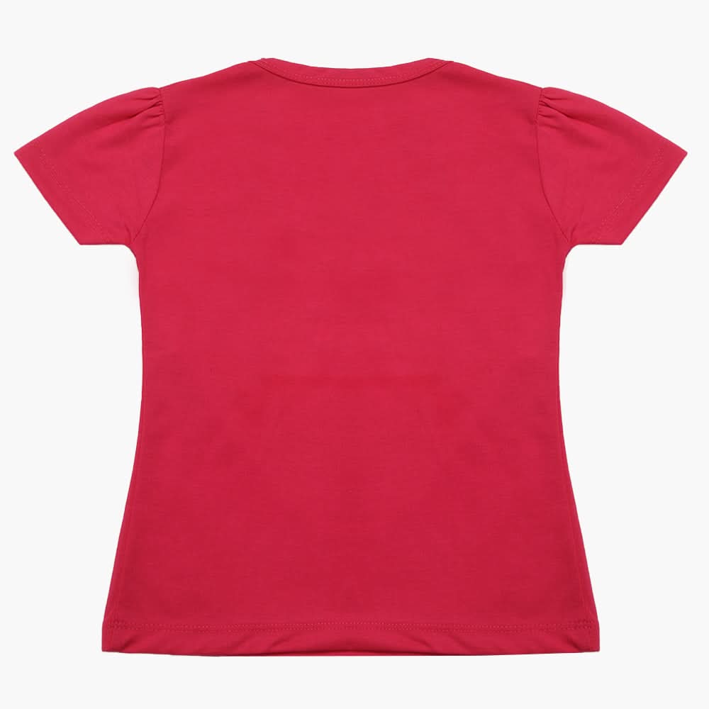 Girls Half Sleeves T-Shirt - Dark Pink, Girls T-Shirts, Chase Value, Chase Value