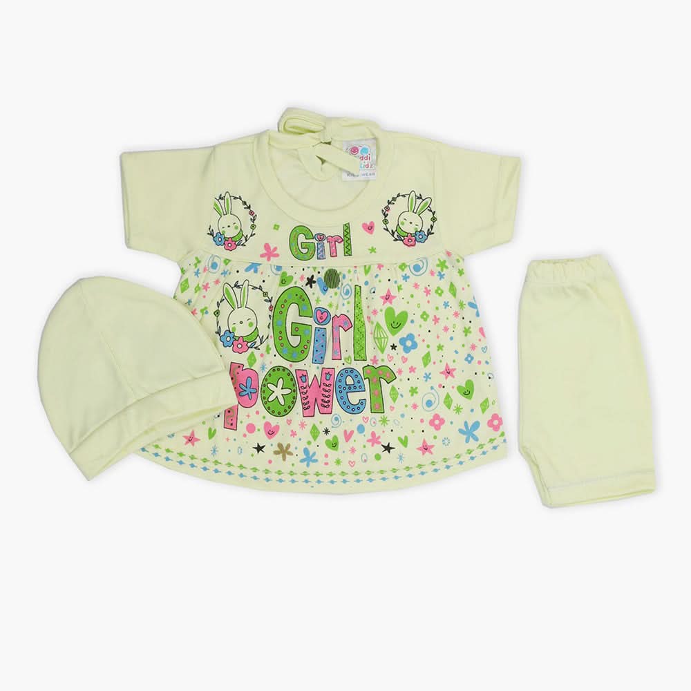 Newborn Girls Half Sleeves Suit - Light Green, Newborn Girls Sets & Suits, Chase Value, Chase Value