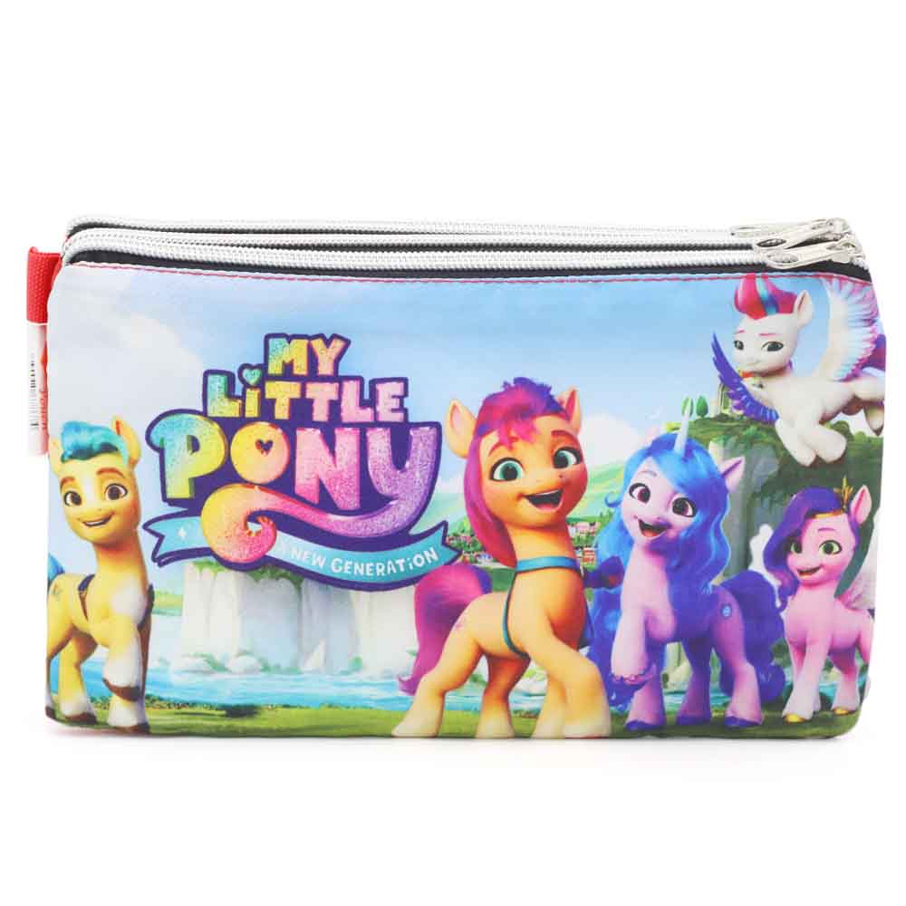 Pencil Pouch Three Zipper - Red, Pencil Boxes & Stationery Sets, Chase Value, Chase Value