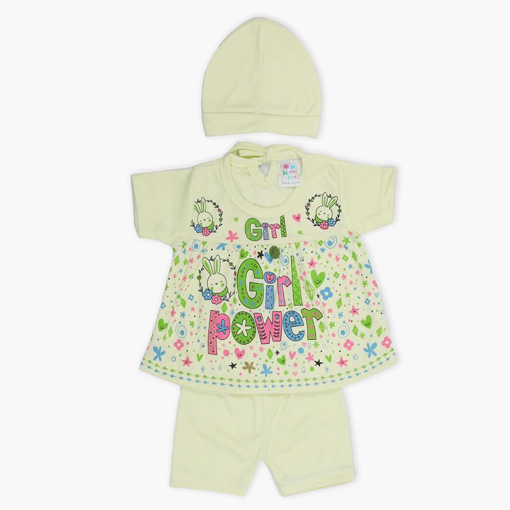 Newborn Girls Half Sleeves Suit - Light Green, Newborn Girls Sets & Suits, Chase Value, Chase Value