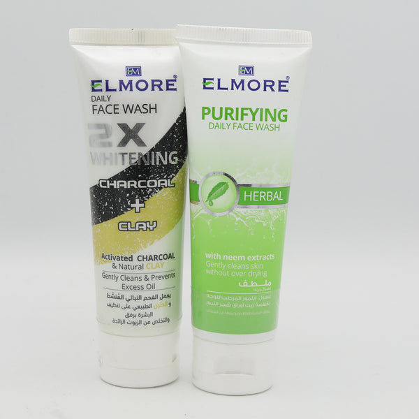 El More Pack of 2 Purifying Daily Face Wash + 2X Whitening Charcoal+Clay, Beauty & Personal Care, Face Washes, Chase Value, Chase Value