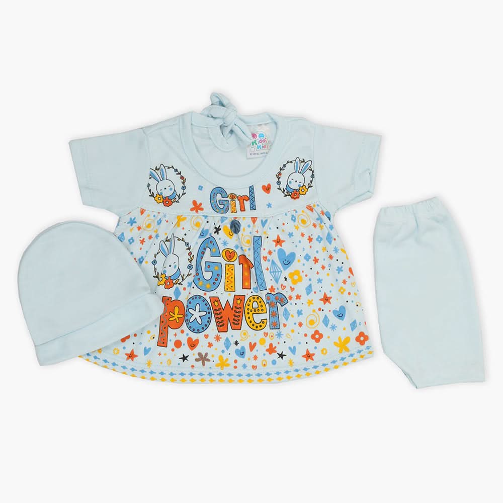 Newborn Girls Half Sleeves Suit - Blue, Newborn Girls Sets & Suits, Chase Value, Chase Value