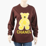 Women's Full Sleeves T-Shirt - Brown, Women T-Shirts & Tops, Chase Value, Chase Value