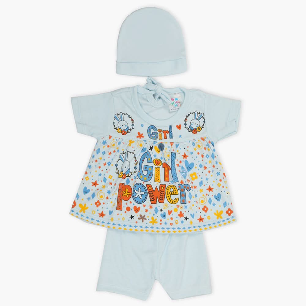 Newborn Girls Half Sleeves Suit - Blue, Newborn Girls Sets & Suits, Chase Value, Chase Value