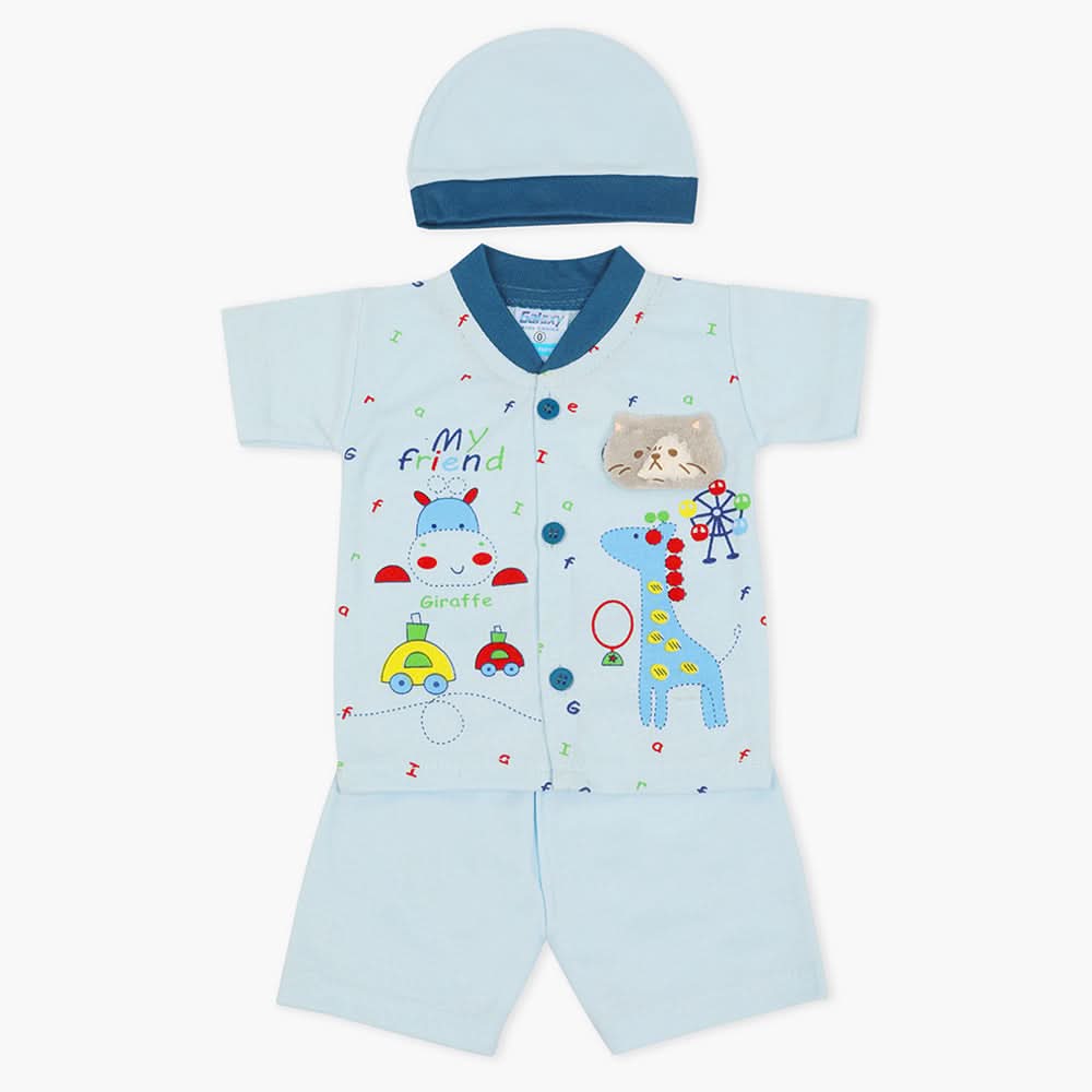 Newborn Boys Half Sleeves Suit - Blue, Newborn Boys Sets & Suits, Chase Value, Chase Value