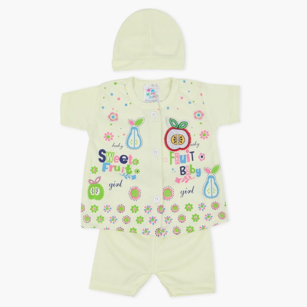 Newborn Girls Half Sleeves Suit - Light Green, Newborn Girls Sets & Suits, Chase Value, Chase Value