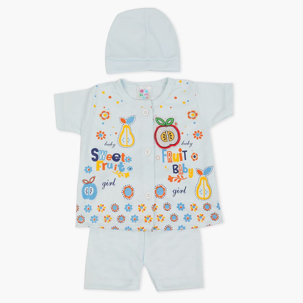 Newborn Girls Half Sleeves Suit - Blue, Newborn Girls Sets & Suits, Chase Value, Chase Value