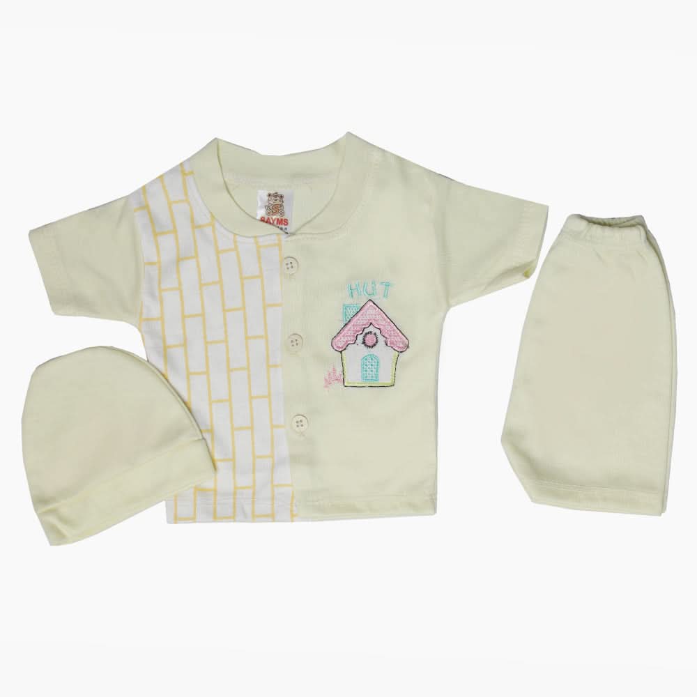 Newborn Boys Half Sleeves Suit - Lemon, Newborn Boys Sets & Suits, Chase Value, Chase Value