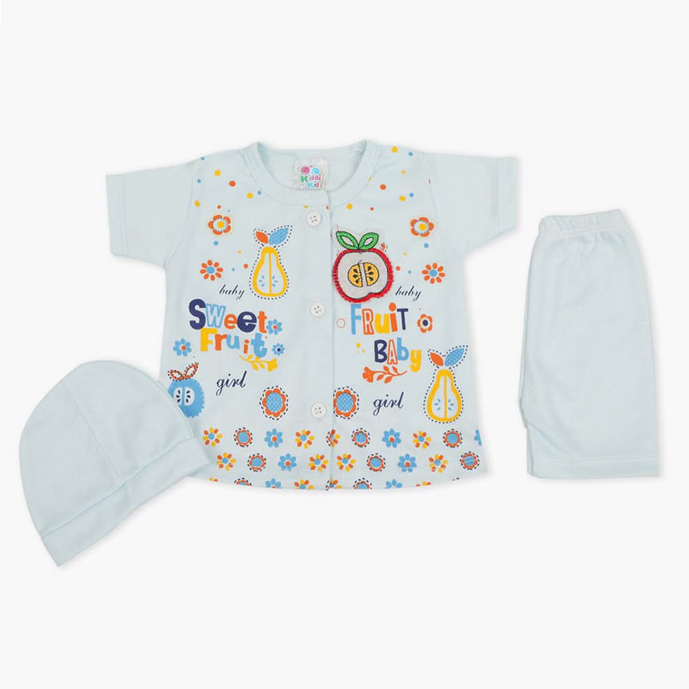 Newborn Girls Half Sleeves Suit - Blue, Newborn Girls Sets & Suits, Chase Value, Chase Value