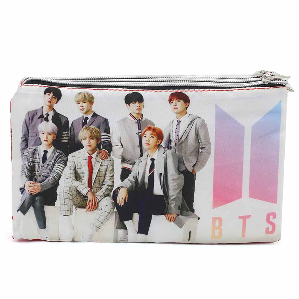Pencil Pouch Three Zipper - Red, Pencil Boxes & Stationery Sets, Chase Value, Chase Value