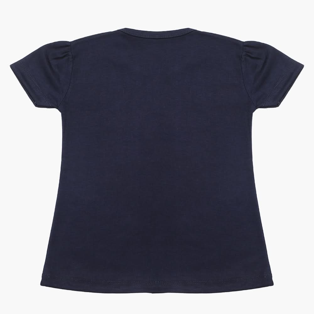 Girls Half Sleeves T-Shirt - Navy Blue, Girls T-Shirts, Chase Value, Chase Value