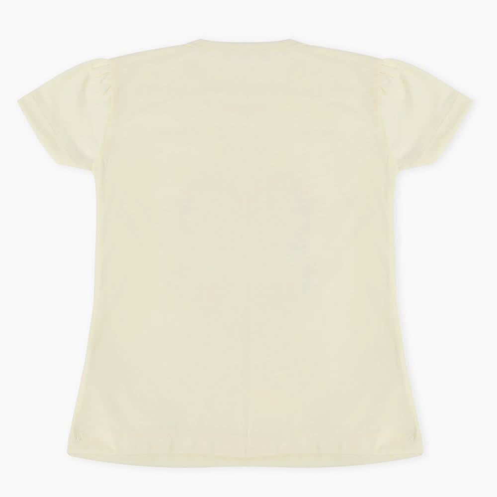 Girls Half Sleeves T-Shirt - Lemon, Girls T-Shirts, Chase Value, Chase Value