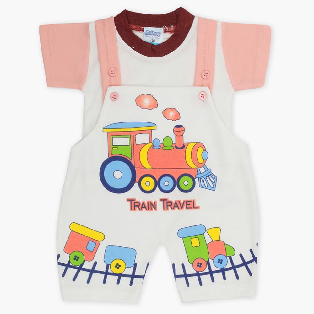 Newborn Boys Half Sleeves Romper - Peach, Newborn Boys Rompers, Chase Value, Chase Value