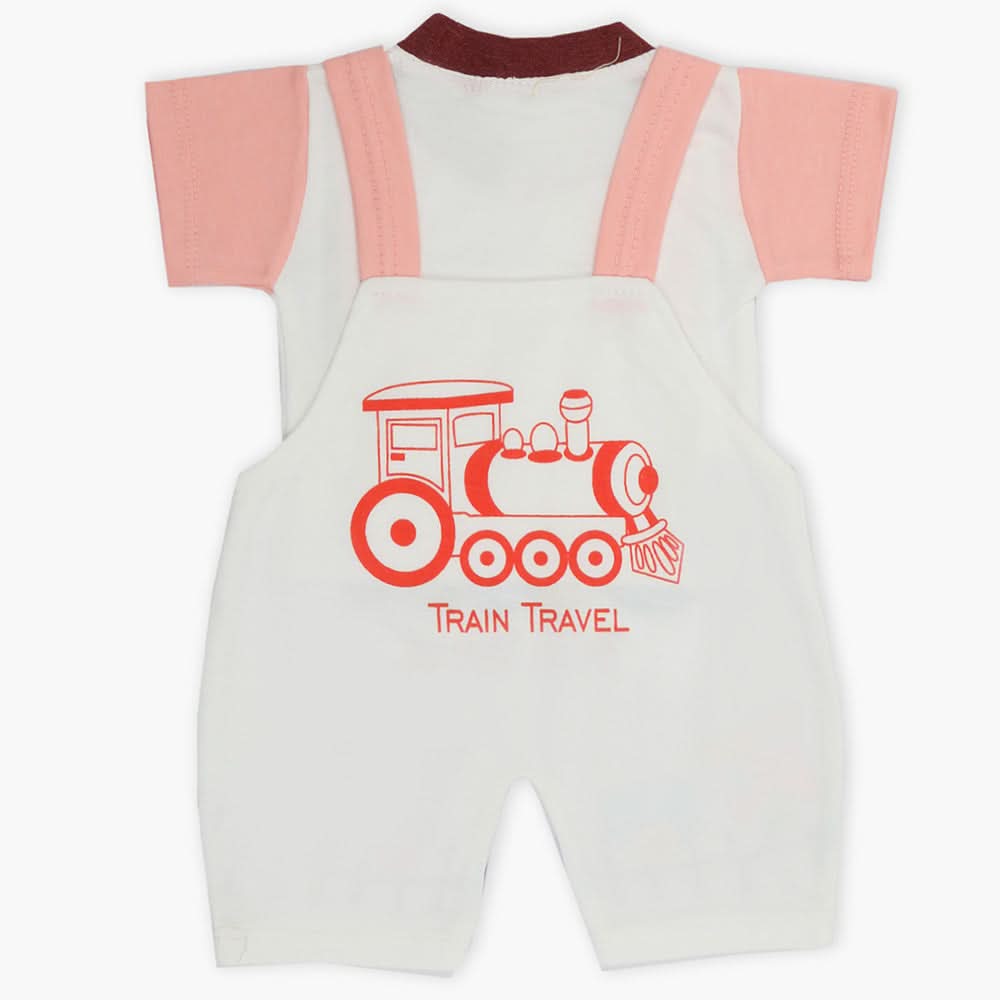 Newborn Boys Half Sleeves Romper - Peach, Newborn Boys Rompers, Chase Value, Chase Value