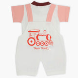 Newborn Boys Half Sleeves Romper - Peach, Newborn Boys Rompers, Chase Value, Chase Value