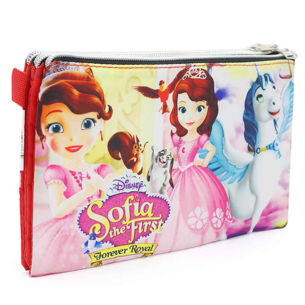 Pencil Pouch Three Zipper - Red, Pencil Boxes & Stationery Sets, Chase Value, Chase Value