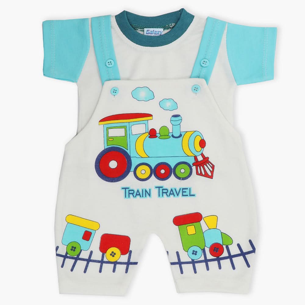 Newborn Boys Half Sleeves Romper - Sky Blue, Newborn Boys Rompers, Chase Value, Chase Value
