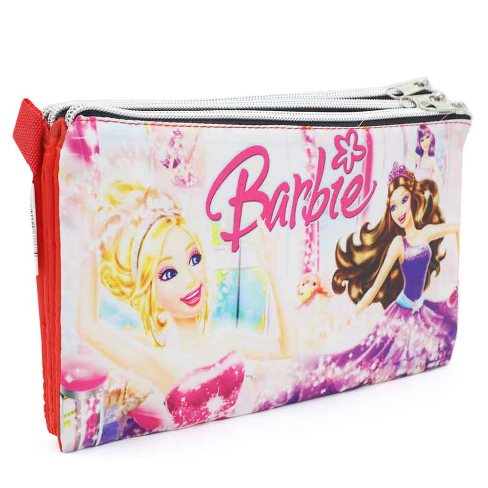 Pencil Pouch Three Zipper - Red, Pencil Boxes & Stationery Sets, Chase Value, Chase Value