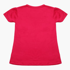 Girls Half Sleeves T-Shirt - Dark Pink, Girls T-Shirts, Chase Value, Chase Value