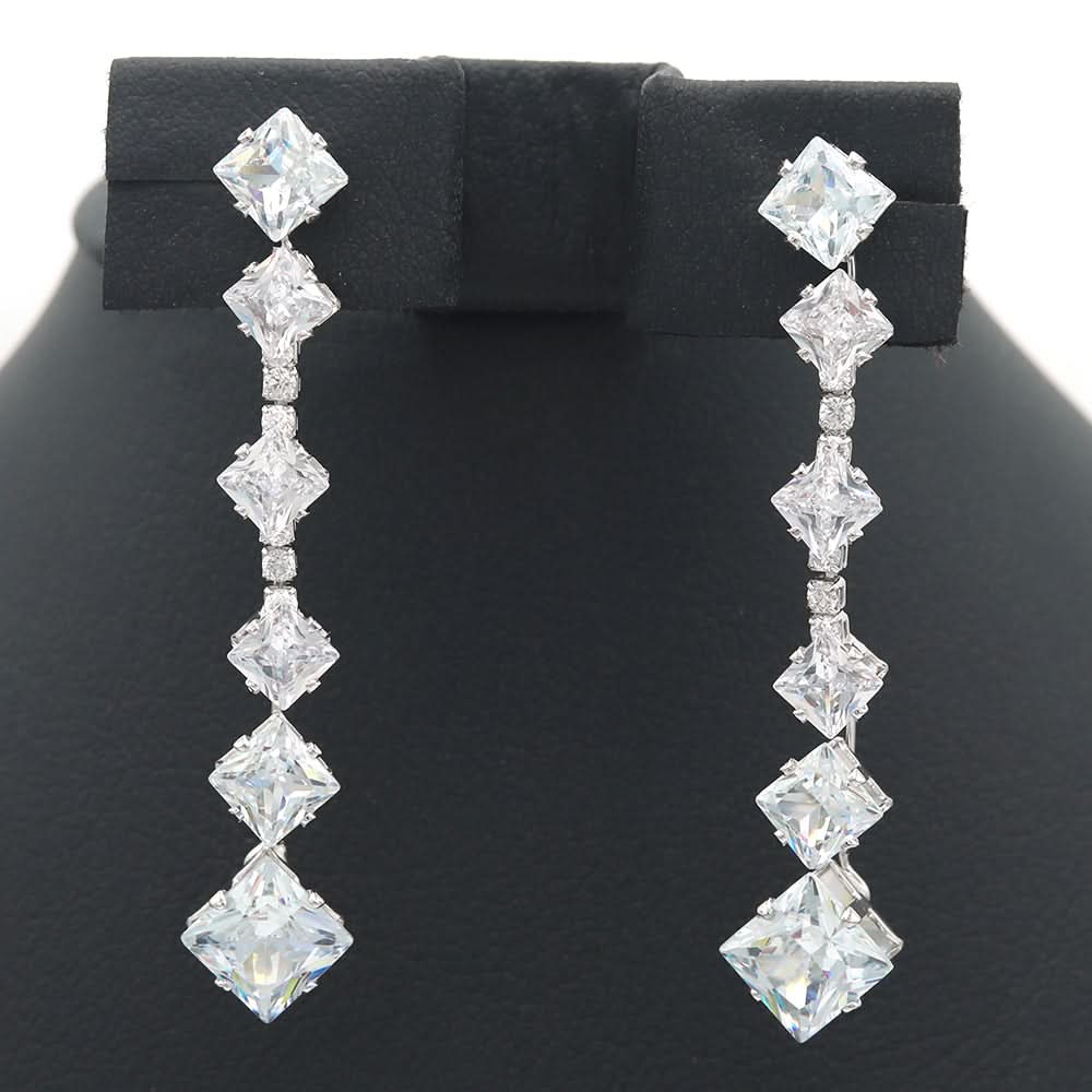 Zircon Earing - Silver, Women, Earrings & Tops, Chase Value, Chase Value