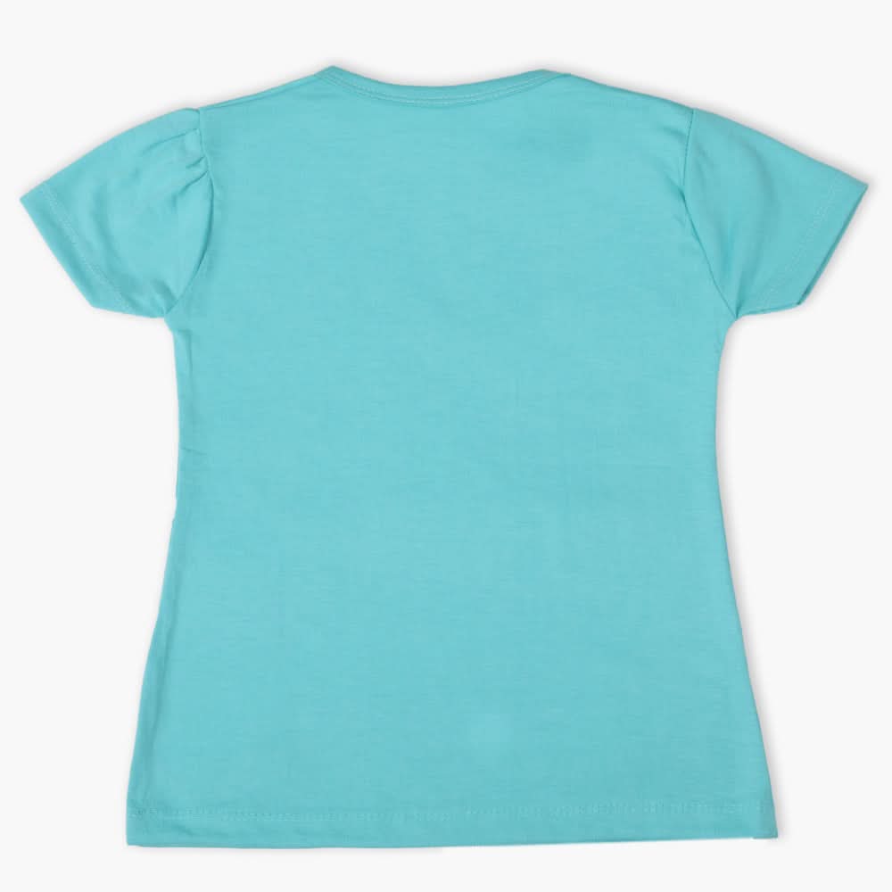 Girls Half Sleeves T-Shirt - Light Blue, Girls T-Shirts, Chase Value, Chase Value