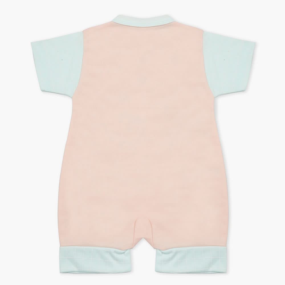 Newborn Boys Half Sleeves Romper - Peach, Newborn Boys Rompers, Chase Value, Chase Value