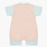 Newborn Boys Half Sleeves Romper - Peach, Newborn Boys Rompers, Chase Value, Chase Value