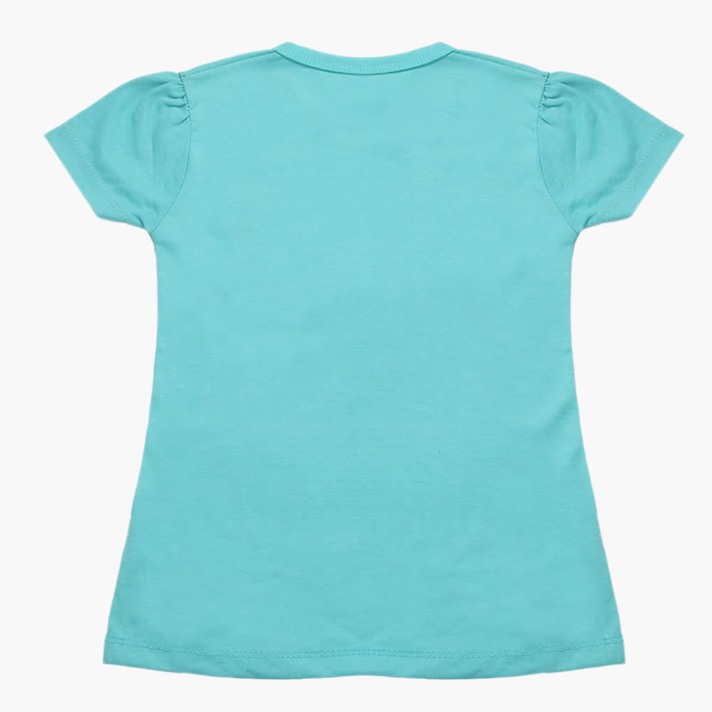 Girls Half Sleeves T-Shirt - Light Blue, Girls T-Shirts, Chase Value, Chase Value