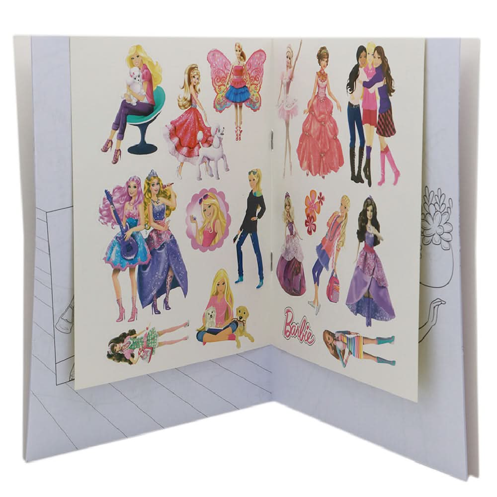 Sticker Coloring Lets Play With Color Barbie 2, Coloring Books, Chase Value, Chase Value