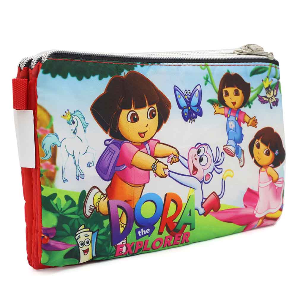 Pencil Pouch Three Zipper - Red, Pencil Boxes & Stationery Sets, Chase Value, Chase Value