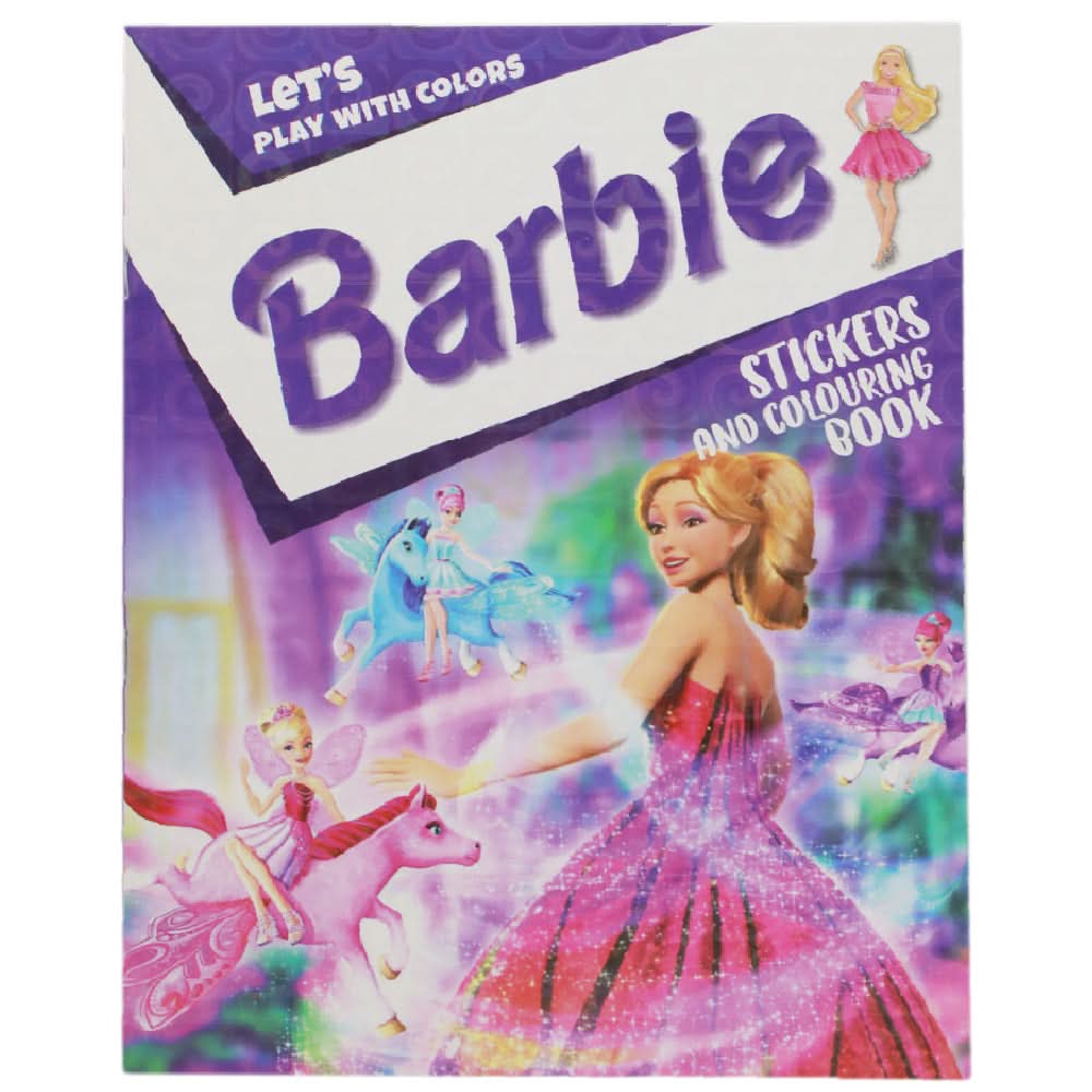 Sticker Coloring Lets Play With Color Barbie 1, Coloring Books, Chase Value, Chase Value
